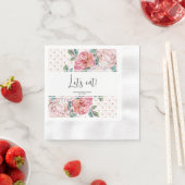 Rosa Blumige Brautparty Papier Gestaltet Serviette (Beispiel)