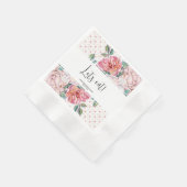 Rosa Blumige Brautparty Papier Gestaltet Serviette (Ecke)