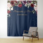 Rosa blumige Hochzeit der Navy Wandteppich (Beispiel)