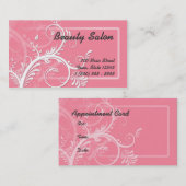 Rosa blumige Wirbels-Geschäfts-u. Terminkarte (Vorne/Hinten)