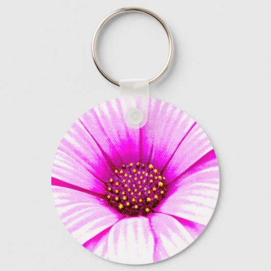 Rosa blumiges Keychain Schlüsselanhänger (Vorderseite)