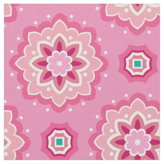 Rosa & blumiges Muster Stoff (Nahaufnahme)