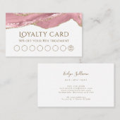 Rosa Blush Agate Loyalty Card Visitenkarte (Vorne/Hinten)
