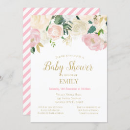 Rosa Blush and Gold Baby Shower Invasion, Baby I Einladung