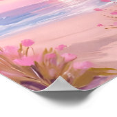 Rosa Blush Beach Sunset Pastellfarben Poster (Ecke)