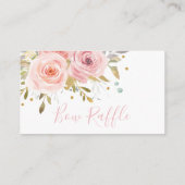 Rosa Blush Bloral Baby Showbügel Raffle Headband Begleitkarte (Rückseite)