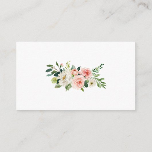 Rosa Blush Bloral Wedding Registrierungskarte einf Begleitkarte (Rückseite)