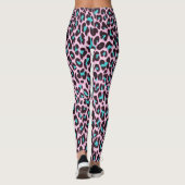 Rosa Blush & Blue Animal Print Leggings (Rückseite)