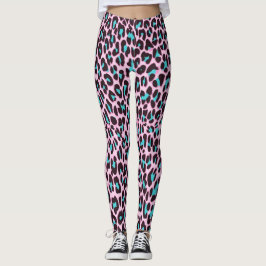 Rosa Blush & Blue Animal Print Leggings
