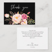 Rosa Blush Blues Blues - Schwarz-weißer kleiner Da Mitteilungskarte (Vorne/Hinten)