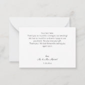 Rosa Blush Blues Blues - Schwarz-weißer kleiner Da Mitteilungskarte (Rückseite)