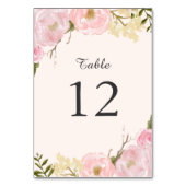 Rosa Blush Botanische Tischnummer (Vorderseite)