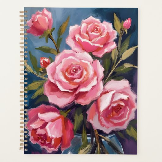 Rosa-Blush-Bouquet-Malerei Planer (Vorderseite)