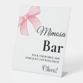 Rosa Blush Bow Brautparty mimosa Bar Sockelschild (Vorderseite)