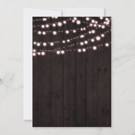 Rosa Blush Brown Rustic Wood Lights Brautparty Einladung (Rückseite)