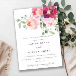 Rosa Blush Burgund Rose Hochzeit Jahrestag Einladung