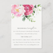 Rosa Blush Burgund Rose Hochzeitsempfang Begleitkarte (Vorderseite)