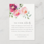 Rosa Blush Burgund Rose Wasserfarbenprägung Detail Begleitkarte (Vorderseite)