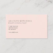 Rosa Blush Calligraphy Elegante Girly Visitenkarte (Rückseite)