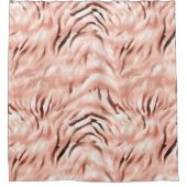 Rosa Blush Champagne Rose Zebra Duschvorhang (Vorderseite)