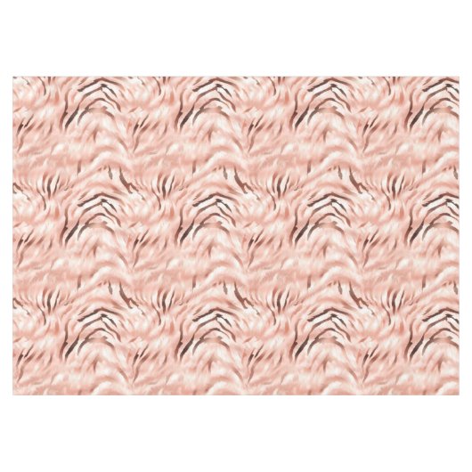 Rosa Blush Champagne Rose Zebra Tischdecke (Vorderseite (Horizontal))