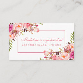 Rosa Blush Dusche Registrierungskarte einfügen Begleitkarte