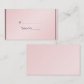 Rosa Blush Elegance Hochzeit Platzkarten (Vorne/Hinten)