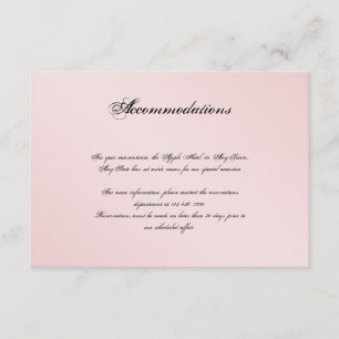 Rosa Blush Elegance Hochzeitsplakette Begleitkarte