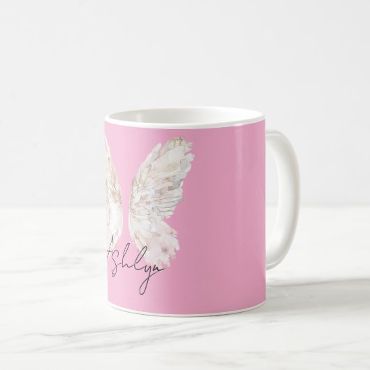 Rosa Blush Fairy Wings Kaffeetasse (VorderseiteRechts)