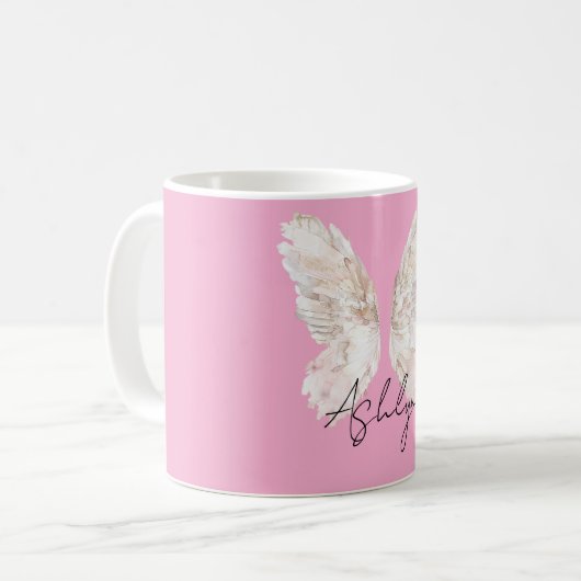 Rosa Blush Fairy Wings Kaffeetasse (Vorderseite Links)