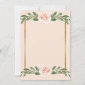 Rosa Blush Floral Elegantes Script Gold Hochzeit Save The Date (Rückseite)