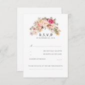 Rosa Blush Floral Wedding RSVP (Vorne/Hinten)