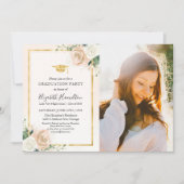 Rosa Blush & Foil Gold Party Foto Einladung (Vorderseite)