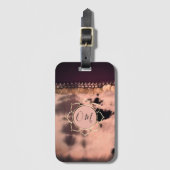 Rosa Blush Gefärbte Krawatte OM Lotus Gepäckanhänger (Vorderseite Vertikal)