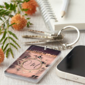 Rosa Blush Gefärbte Krawatte OM Lotus Schlüsselanhänger (Vorderseite rechts)