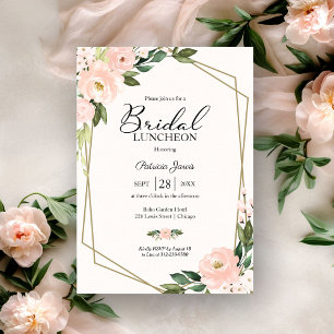 Rosa Blush Geodäsie Bridal Luncheon Einladung