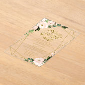 Rosa Blush Geogeometrie Quinceañera Acryleinladungen (Ablage )