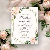 rosa Blush Geometric Wedding Einladung