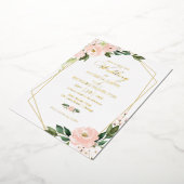 rosa Blush Geometric Wedding Folieneinladung (Gedreht)