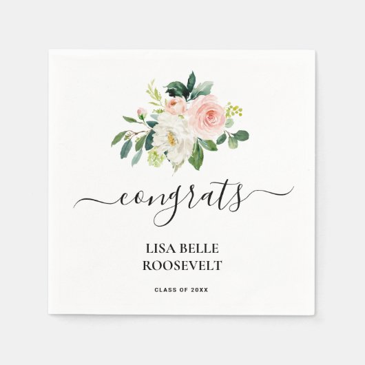 Rosa Blush Girl Abschluss Serviette (Vorderseite)