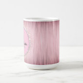 Rosa Blush Girly Glittery Monogram Kaffeetasse (Mittel)