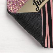 Rosa Blush Glam Zebra Print Mousepad (Ecke)