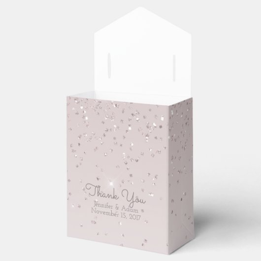 Rosa Blush Glitterie Gastgeschenk Hochzeit Geschen Geschenkschachtel (Geöffnet)