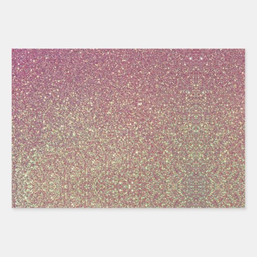Rosa Blush Glittery Marmorfedern Geschenkpapier Set (Vorderseite 2)