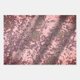 Rosa Blush Glittery Marmorfedern Geschenkpapier Set