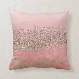 Rosa Blush Glitzer marokkanische Prinzessin Glam Kissen