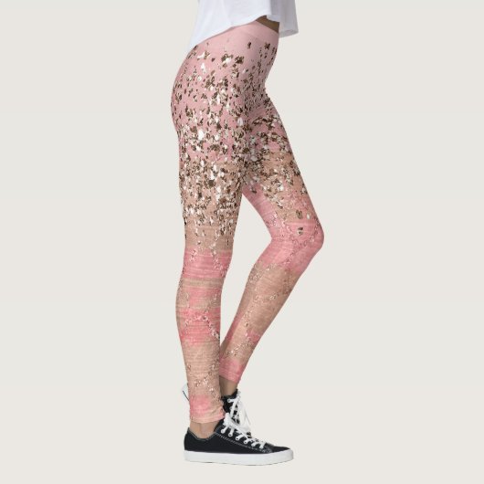 Rosa Blush Glitzer marokkanische Prinzessin Glam Leggings (Rechts)