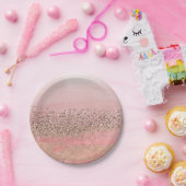 Rosa Blush Glitzer marokkanisches indisches Prince Pappteller (Party)