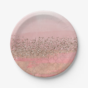 Rosa Blush Glitzer marokkanisches indisches Prince Pappteller