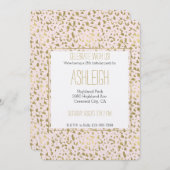 Rosa Blush Gold Animal Print Geburtstag Einladung (Vorne/Hinten)